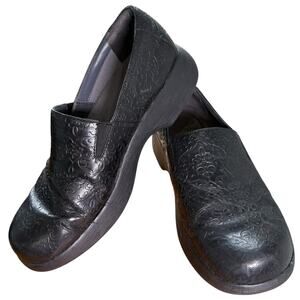 Dansko Winona Black Leather Clog 40 Womens 9 Medical Career Comfort Shoes READ